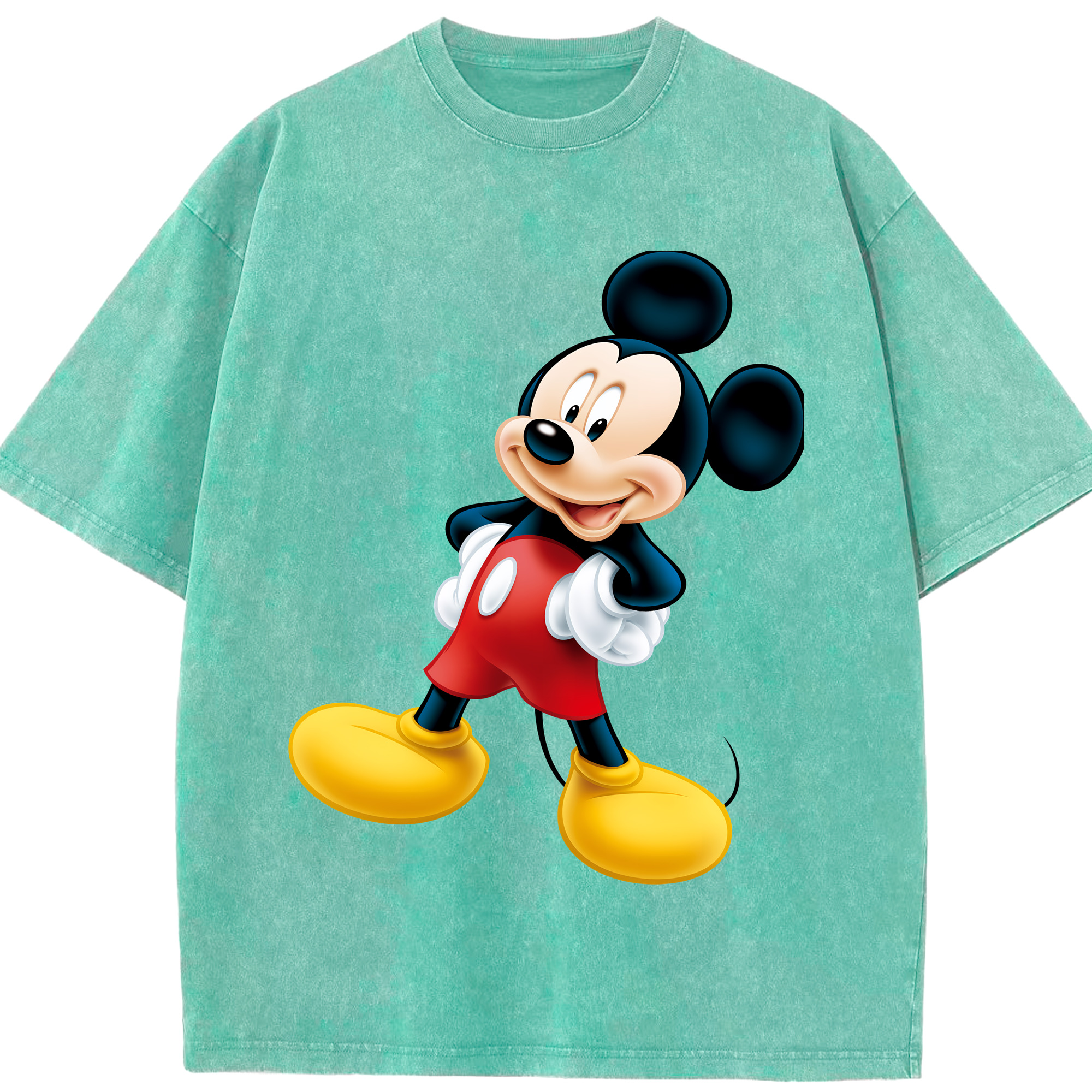 （画像用） ミッキーマウス Mickey Mouse 綿100% ヴィンテージ風 半袖Tシャツ（フロントプリント）